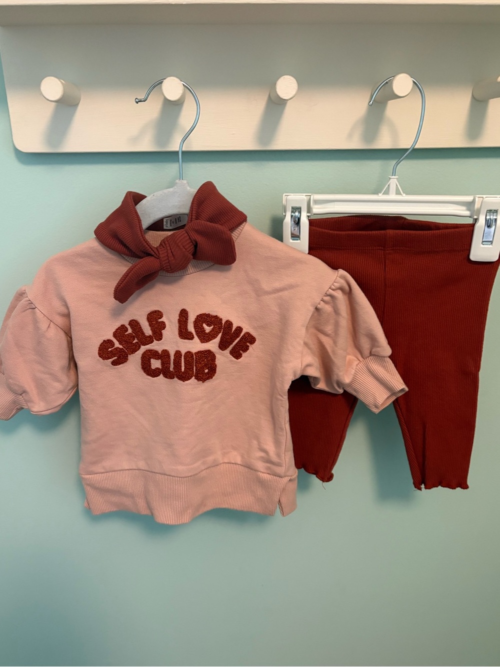 Pl baby Self Love Club Pink & Rust Set